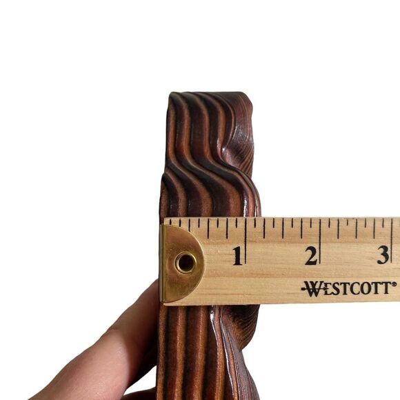 Rustic Hand Crafted Burnt Wood Frog Key Leash Face Mask Hanger - Picture 10 of 13